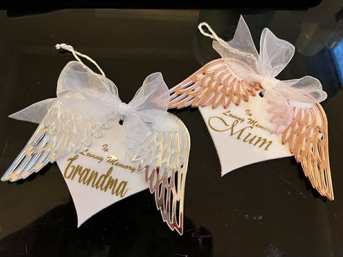 heart and wing christmas ornament